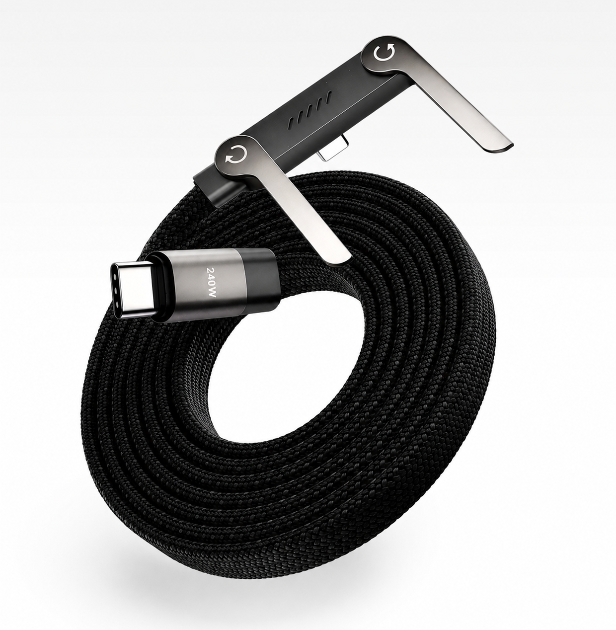 USB-C-laddare | 2-i-1 laddkabel med mobilstativ